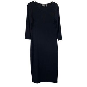 Chicos Travelers black knit midi dress‎ Size 0 US S
